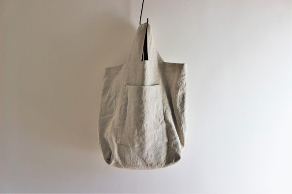 linen reversible bag：natural： 1枚目の画像