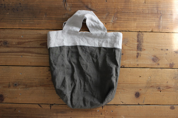 linen reversible bag：natural： 3枚目の画像