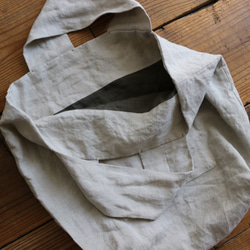 linen reversible bag：natural： 4枚目の画像