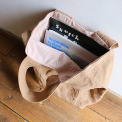 【30%off】linen canvas bag  ：beige： 5枚目の画像