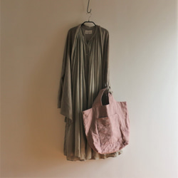 【SALE】linen reversible bag：pink： 9枚目の画像