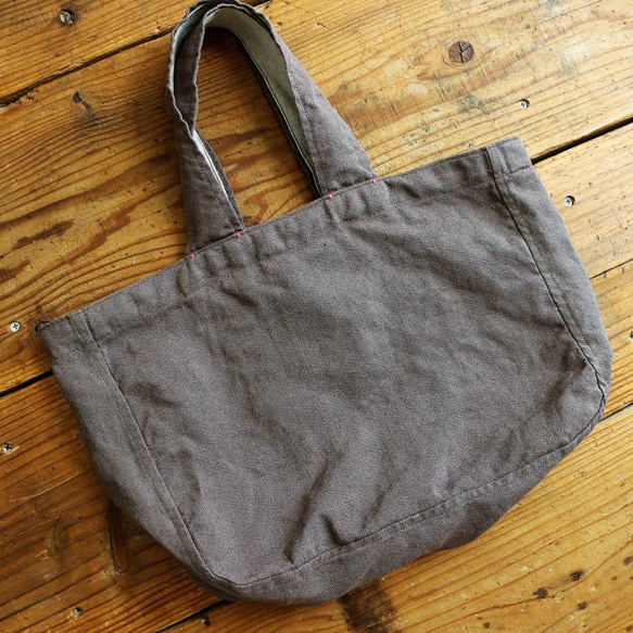 linen A4 bag :glay beige: 2枚目の画像