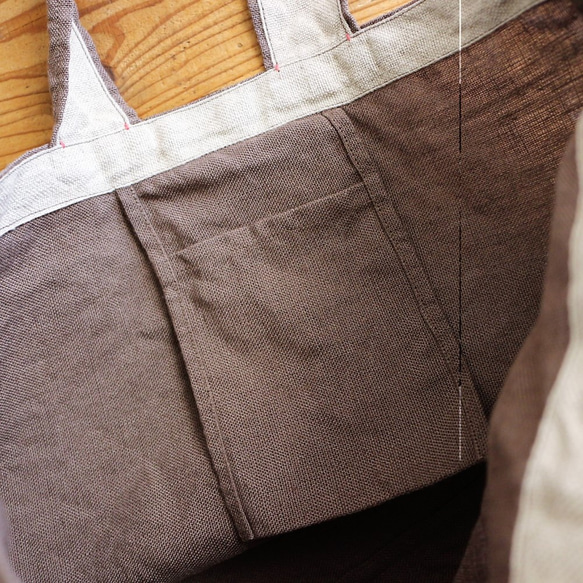 linen A4 bag :glay beige: 4枚目の画像