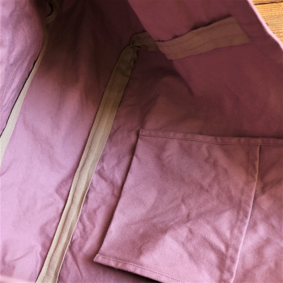 B4帆布手提包：復古粉色： 第7張的照片