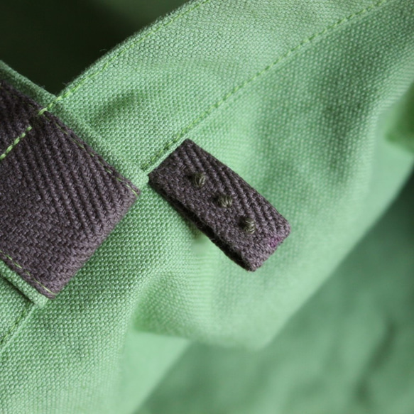 【50％OFF】A4帆布手提袋：黃綠色： 第5張的照片