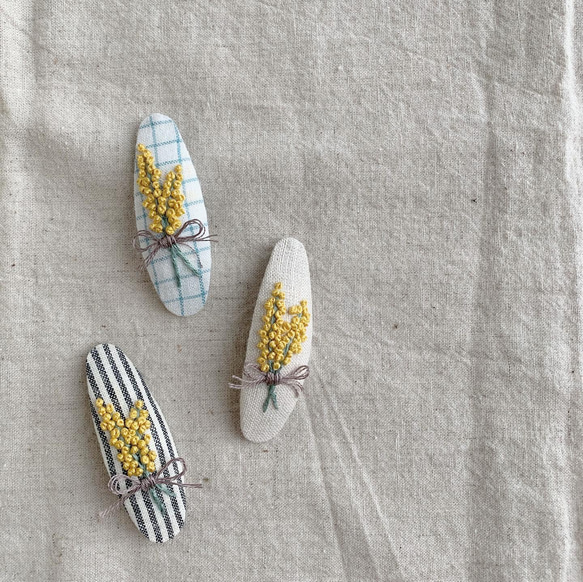 ミモザ☆黒☆6センチパッチンピン ミモザ☆黒☆6センチパッチンピン ミモザ☆5センチパッチンピン