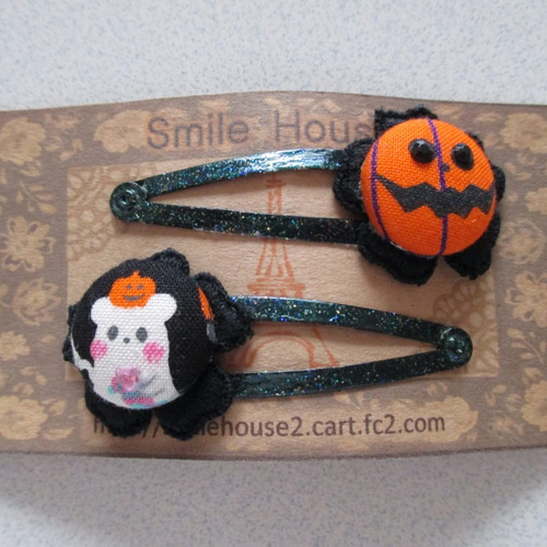 ハロウィン柄パッチン留め1 (2個セット) ヘアピン スマイルsan 通販