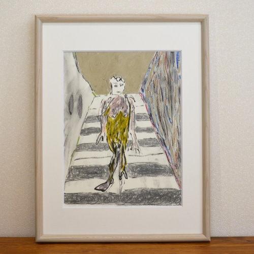 瞑想。　裸婦画　アクリル画 階段を降りる裸婦 絵画 Hiroyuki Yamazaki 通販 5847266｜Creema
