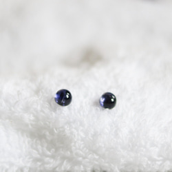 【補貨】寶石級堇青石耳環（6毫米，醫用不鏽鋼） 第5張的照片