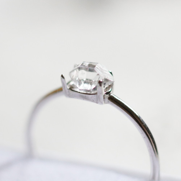 （Silver925）宝石質ハーキマーダイヤモンドのシルバーリング 4枚目の画像