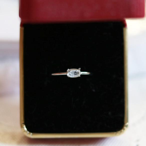 （Silver925）宝石質ハーキマーダイヤモンドのシルバーリング 5枚目の画像