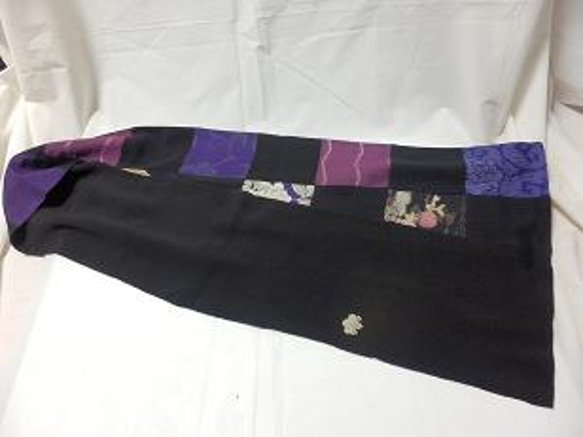 和布のパッチワークストール　7　（紫） 3枚目の画像