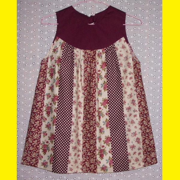 花柄ストライプのチュニック☆122~133cm／赤系