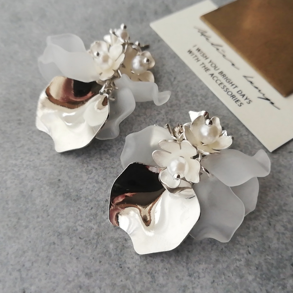 シルバー クリア 結婚式 ウェディング ブライダルピアス イヤリング