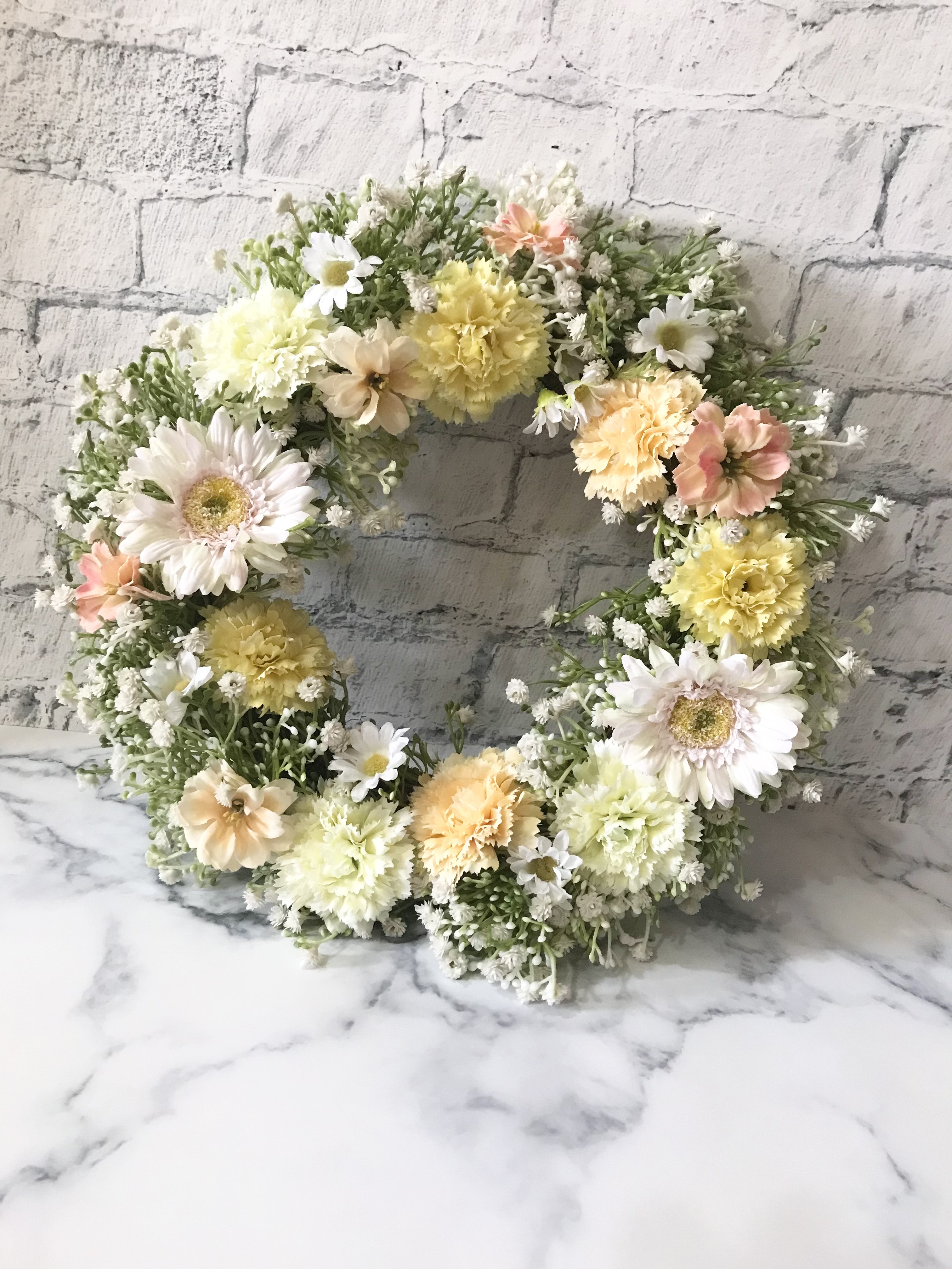 ふんわり優しいパステルカラーリース♪ウェルカムスペースやギフトにも♪