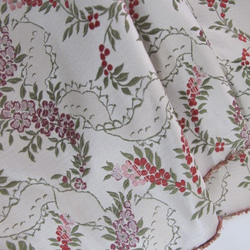 シルク生地　　 フローラルリボン (オフホワイト）ジャガード織り 5枚目の画像
