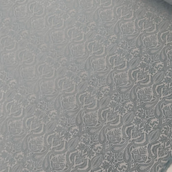 シルク生地　ヴィンテージダマスク柄（小）GA649(グレイッシュミントブルー）ジャガード織り　 2枚目の画像