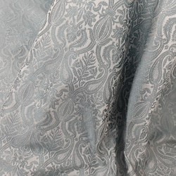 シルク生地　ヴィンテージダマスク柄（小）GA649(グレイッシュミントブルー）ジャガード織り　 5枚目の画像