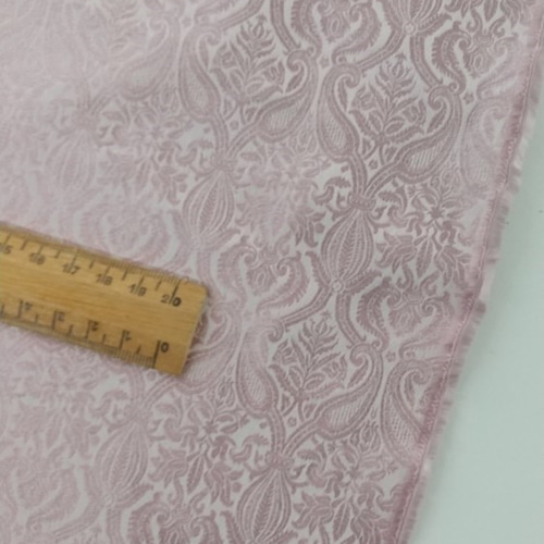 シルク生地 ヴィンテージダマスク柄 GA783(ローズピンク）ジャガード