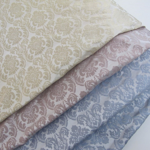 シルク生地 ダマスク柄（小）GA759(グレイッシュピンク