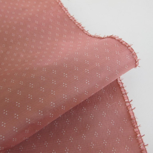 【大判】フランスアンティーク　ジャガード織り　ジャカード　生地　サーモンピンク 大判】フランスアンティーク ジャガード織り ジャカード 生地 サーモン