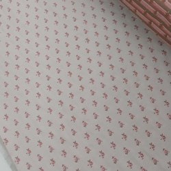 シルク生地　ストライプ/ローズ柄　（オフ地/ピンク）ジャガード織 5枚目の画像