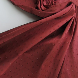 シルク生地　ビオラ　（テラコッタレッド）ジャガード織 1枚目の画像