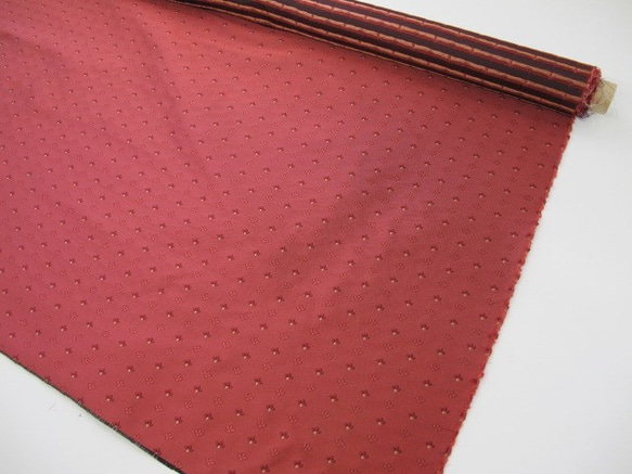 シルク生地　ビオラ　（テラコッタレッド）ジャガード織 2枚目の画像