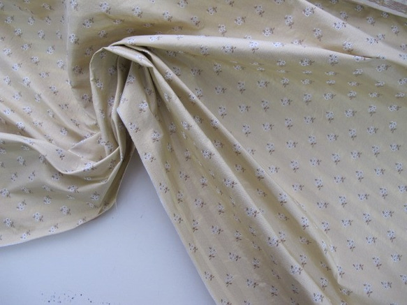 シルクジャガード　フルーレット（ソフトイエロー地/ホワイト）ジャガード織 5枚目の画像