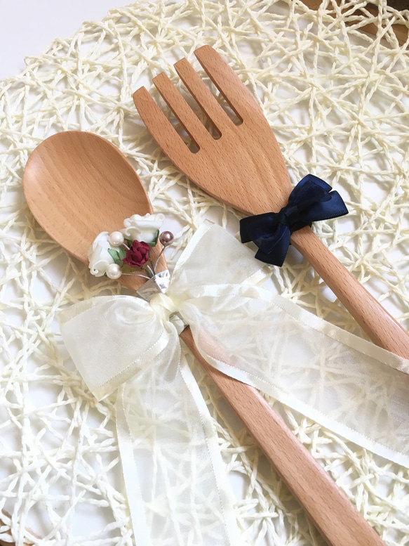 ❤️再販18❣️☺️結婚式ファーストバイト用名入れ特大スプーン&特大