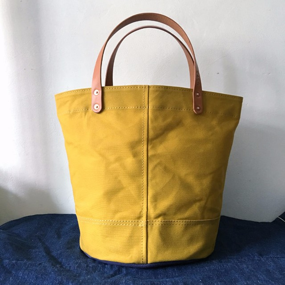 Wax canvas bucket style tote INDBNP_0373 第2張的照片