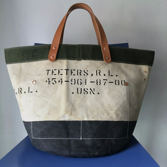 40's USN military canvas remake tote bag IND_576 第2張的照片