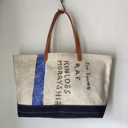 Vintage canvas from UK. Bucket style tote 580 第1張的照片