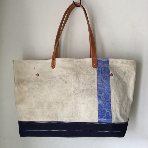 Vintage canvas from UK. Bucket style tote 580 第3張的照片