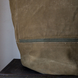 British Army vintage canvas round bottom tote bag 697 第3張的照片