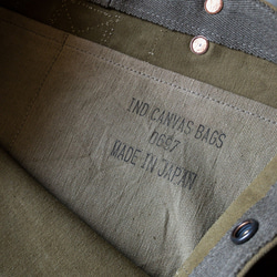 British Army vintage canvas round bottom tote bag 697 第5張的照片