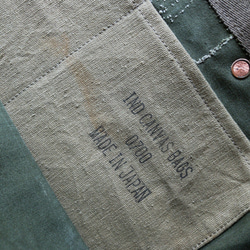 British Army vintage canvas round bottom tote bag 700 第5張的照片