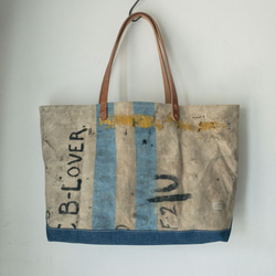 VTG UK military vintage canvas remake tote bag IND722 第1張的照片