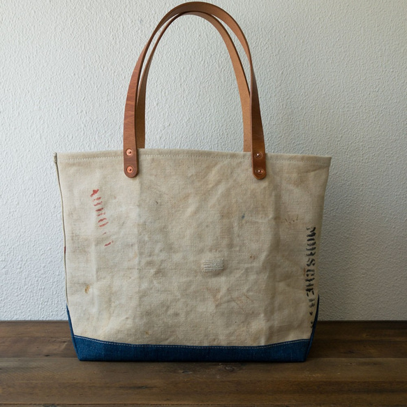 40’s or 50’s USN vintage canvas remake open top tote IND723 第1張的照片