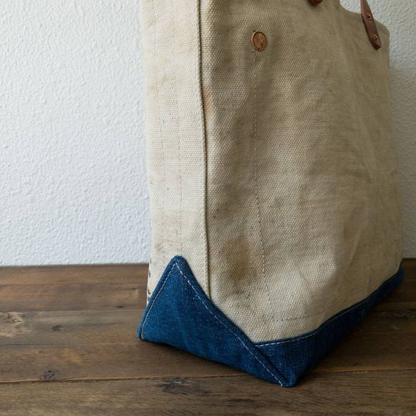 40’s or 50’s USN vintage canvas remake open top tote IND723 第4張的照片