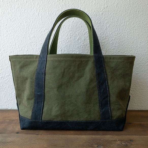 18oz Army Duck Canvas bio wash small tote bag 第2張的照片