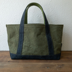 18oz Army Duck Canvas bio wash small tote bag 第3張的照片