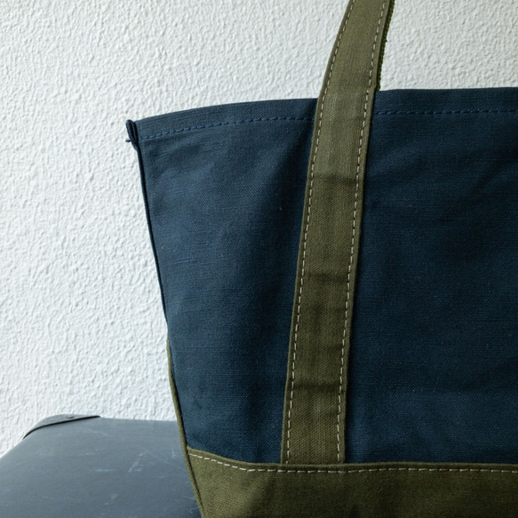 18oz Army Duck Canvas bio wash small tote bag749 第3張的照片