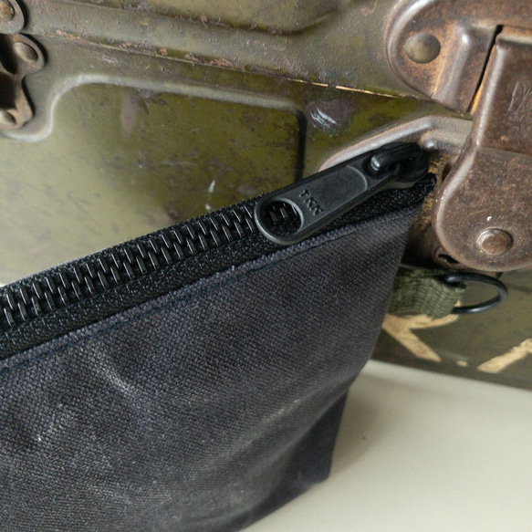 Vintage UK military canvas zip pouch (Navy Blue) 02 第4張的照片