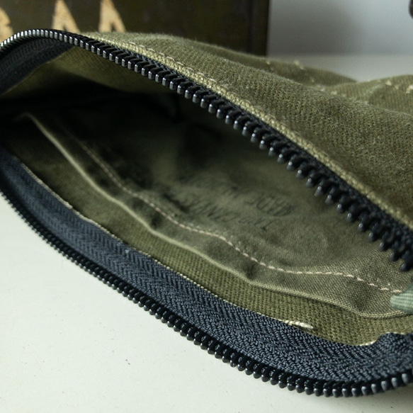 Vintage US military canvas zip pouch (Olive Green) 03 第3張的照片