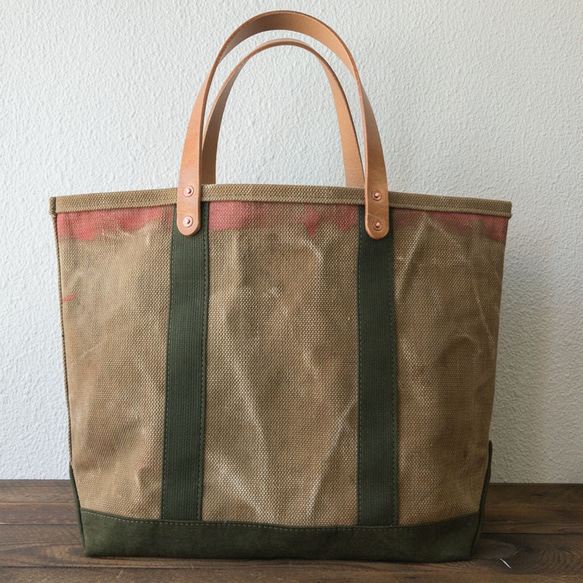 VTG Royal Navy(UK) canvas rebuild open top tote bag755 第3張的照片