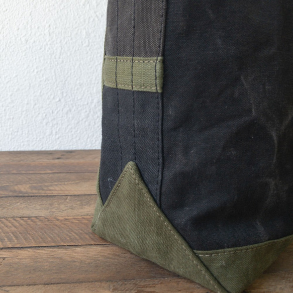 VTG Royal Navy(UK) canvas rebuild open top tote bag756 第3張的照片