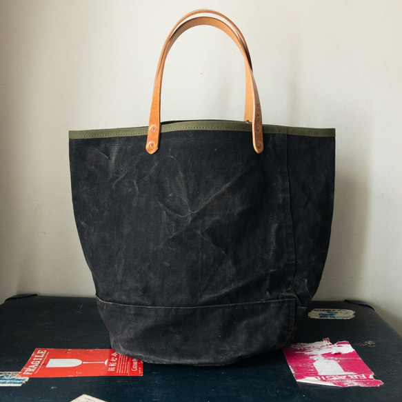 VTG Royal Navy(UK) canvas rebuild round bottom bag754 第2張的照片