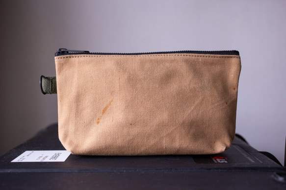 Vintage UK military canvas zip pouch 003 第1張的照片