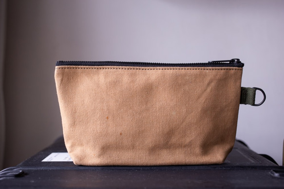 Vintage UK military canvas zip pouch 003 第2張的照片